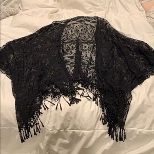 Dark blue see through shawl